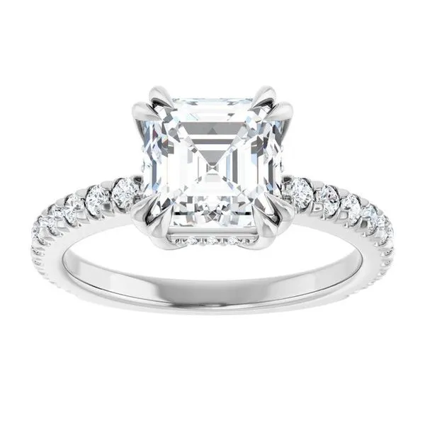 Double Claw-Prong Accented Engagement Ring Image 3 Shipley's Fine Jewelry Hampstead, MD