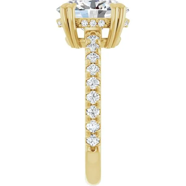 Double Claw-Prong Accented Engagement Ring Image 4 J. West Jewelers Round Rock, TX