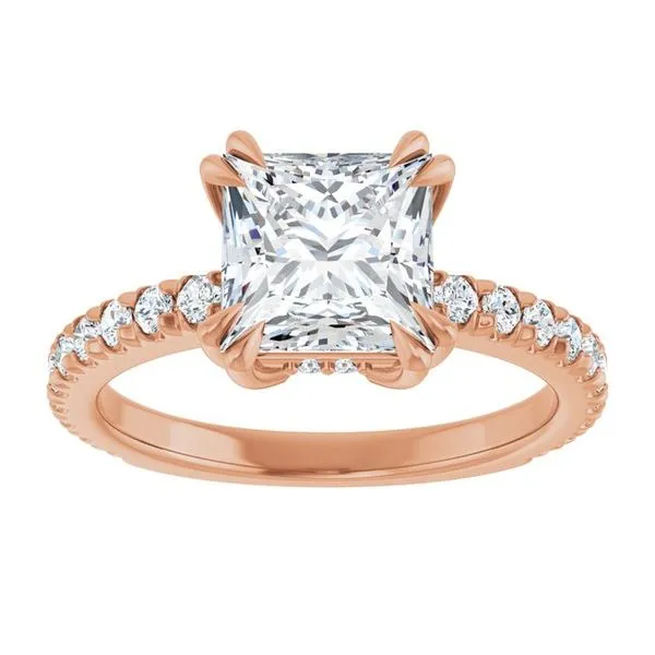 Double Claw-Prong Accented Engagement Ring Image 3 Shipley's Fine Jewelry Hampstead, MD