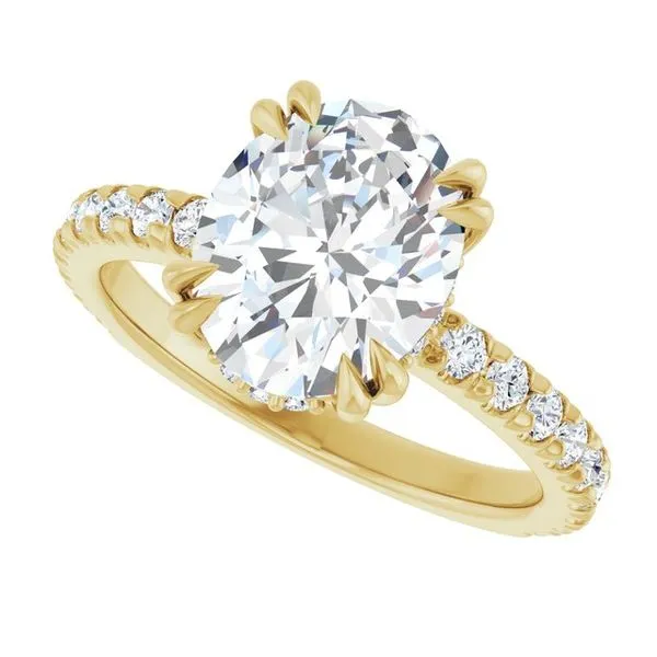 Double Claw-Prong Accented Engagement Ring Image 5 Raleigh Diamond Fine Jewelry Raleigh, NC