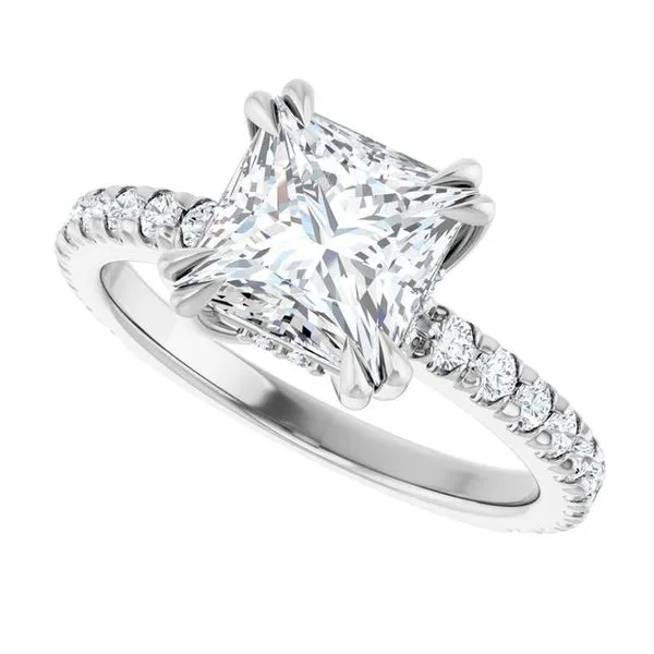 Double Claw-Prong Accented Engagement Ring Image 5 J. Thomas Jewelers Rochester Hills, MI