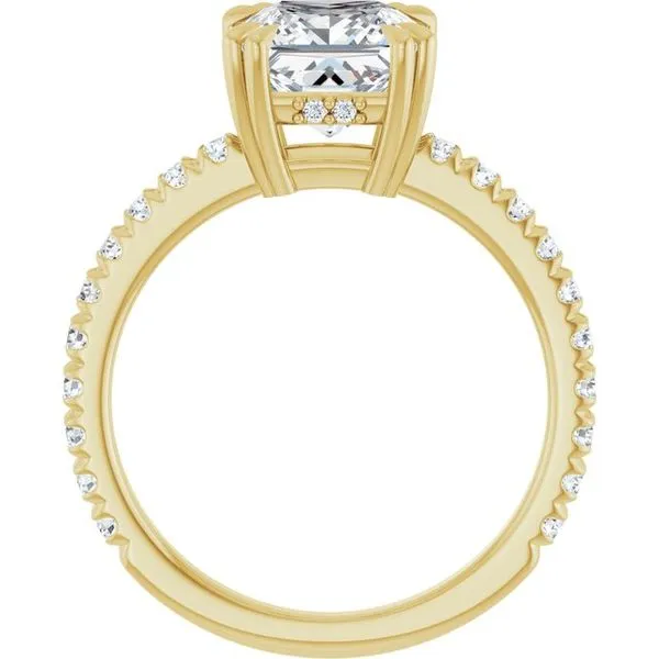 Double Claw-Prong Accented Engagement Ring Image 2 Don's Jewelry & Design Washington, IA