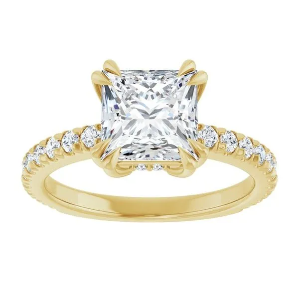 Double Claw-Prong Accented Engagement Ring Image 3 Shipley's Fine Jewelry Hampstead, MD