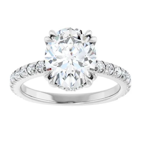 Double Claw-Prong Accented Engagement Ring Image 3 Don's Jewelry & Design Washington, IA
