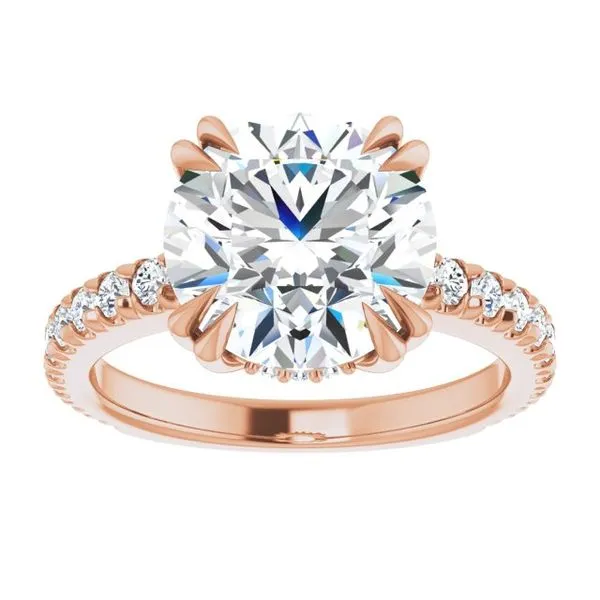 Double Claw-Prong Accented Engagement Ring Image 3 Vulcan's Forge LLC KANSAS CITY, MO