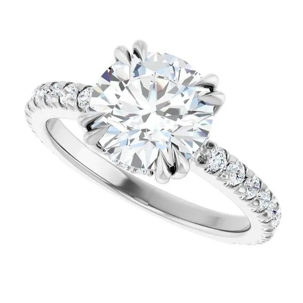 Double Claw-Prong Accented Engagement Ring Image 5 J. Thomas Jewelers Rochester Hills, MI