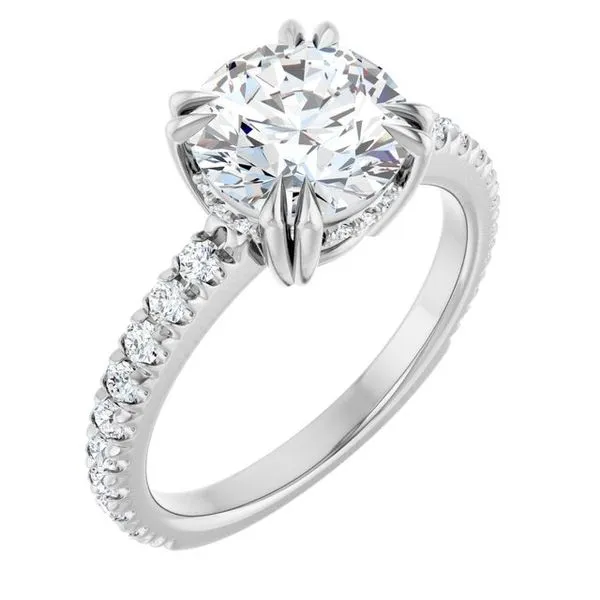 Double Claw-Prong Accented Engagement Ring J. Thomas Jewelers Rochester Hills, MI