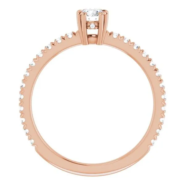 Double Claw-Prong Accented Engagement Ring Image 2 J. Thomas Jewelers Rochester Hills, MI