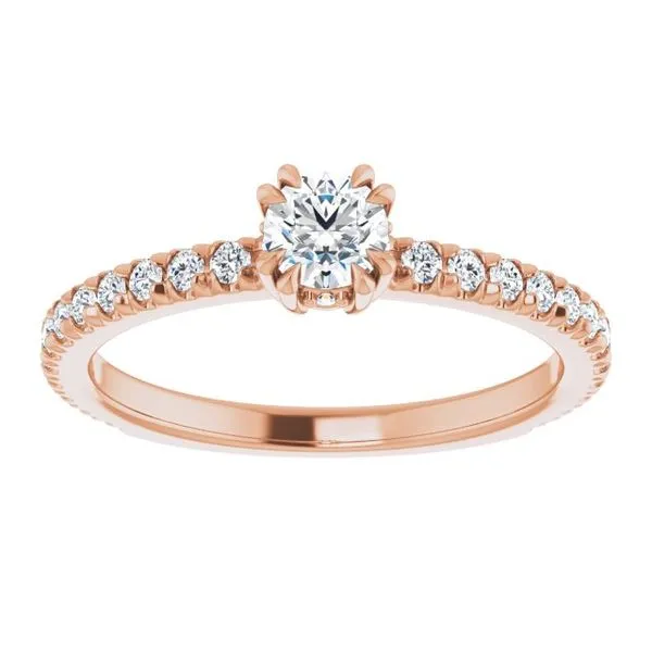 Double Claw-Prong Accented Engagement Ring Image 3 J. Thomas Jewelers Rochester Hills, MI