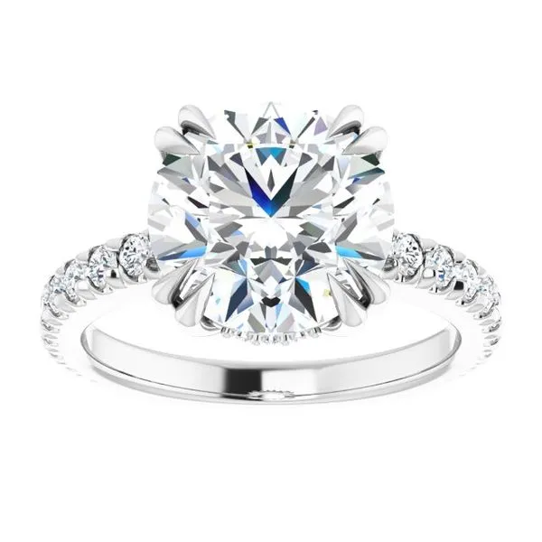 Double Claw-Prong Accented Engagement Ring Image 3 Don's Jewelry & Design Washington, IA