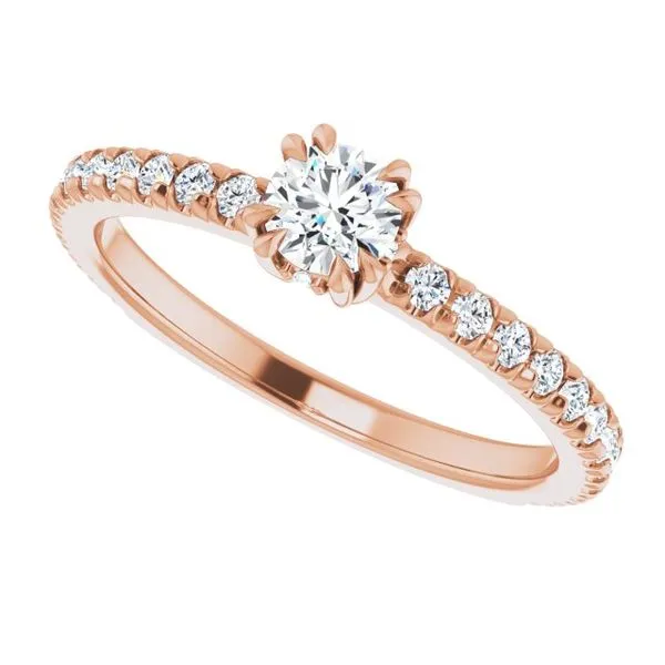 Double Claw-Prong Accented Engagement Ring Image 5 Natale Jewelers Sewell, NJ