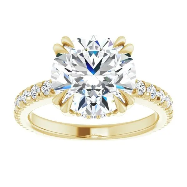 Double Claw-Prong Accented Engagement Ring Image 3 Raleigh Diamond Fine Jewelry Raleigh, NC