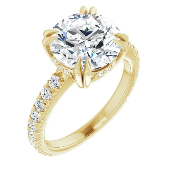 Double Claw-Prong Accented Engagement Ring Don's Jewelry & Design Washington, IA
