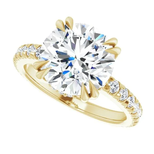 Double Claw-Prong Accented Engagement Ring Image 5 Don's Jewelry & Design Washington, IA