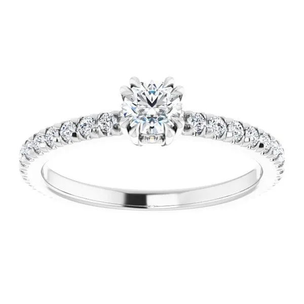 Double Claw-Prong Accented Engagement Ring Image 3 Don's Jewelry & Design Washington, IA
