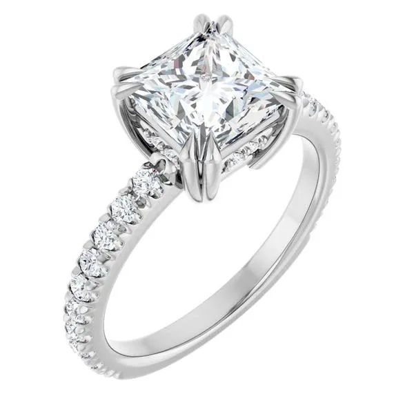 Double Claw-Prong Accented Engagement Ring Arezzo Jewelers Elmwood Park, IL