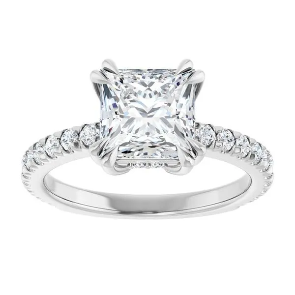Double Claw-Prong Accented Engagement Ring Image 3 Vulcan's Forge LLC KANSAS CITY, MO