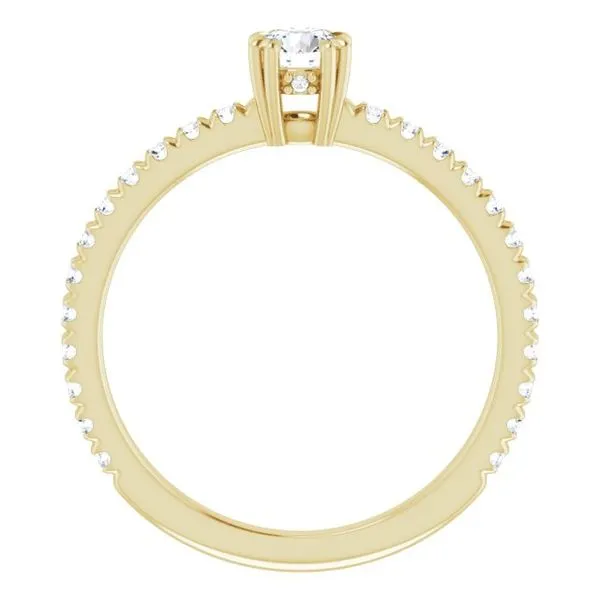 Double Claw-Prong Accented Engagement Ring Image 2 The Jewelry Source El Segundo, CA