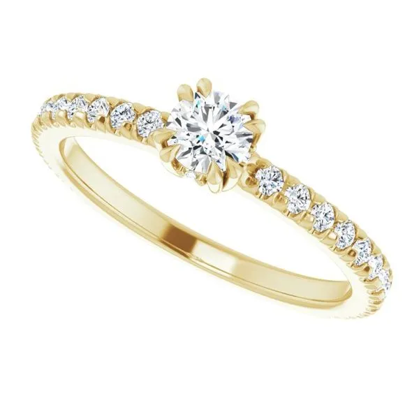 Double Claw-Prong Accented Engagement Ring Image 5 Raleigh Diamond Fine Jewelry Raleigh, NC