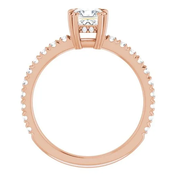 Double Claw-Prong Accented Engagement Ring Image 2 Hudson Valley Goldsmith New Paltz, NY