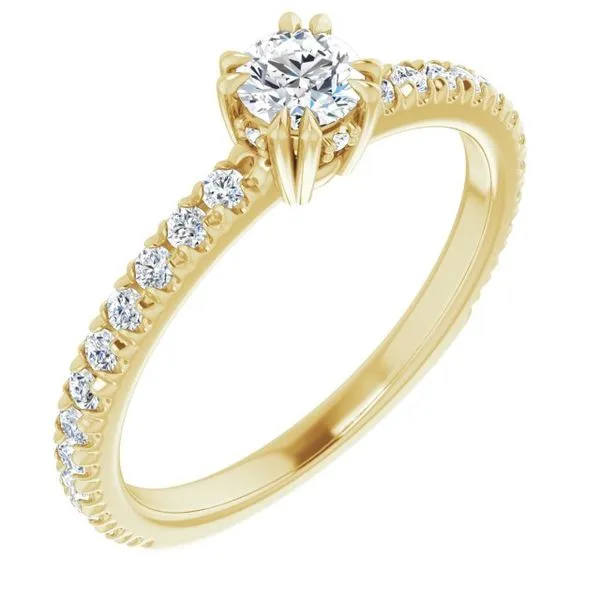 Double Claw-Prong Accented Engagement Ring Arezzo Jewelers Elmwood Park, IL