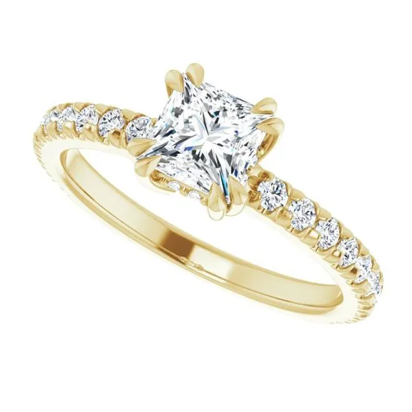 Double Claw-Prong Accented Engagement Ring Image 5 JF Jones Jewelers Rochester, NY