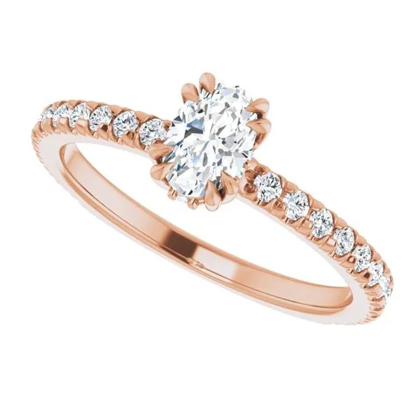 Double Claw-Prong Accented Engagement Ring Image 5 Don's Jewelry & Design Washington, IA