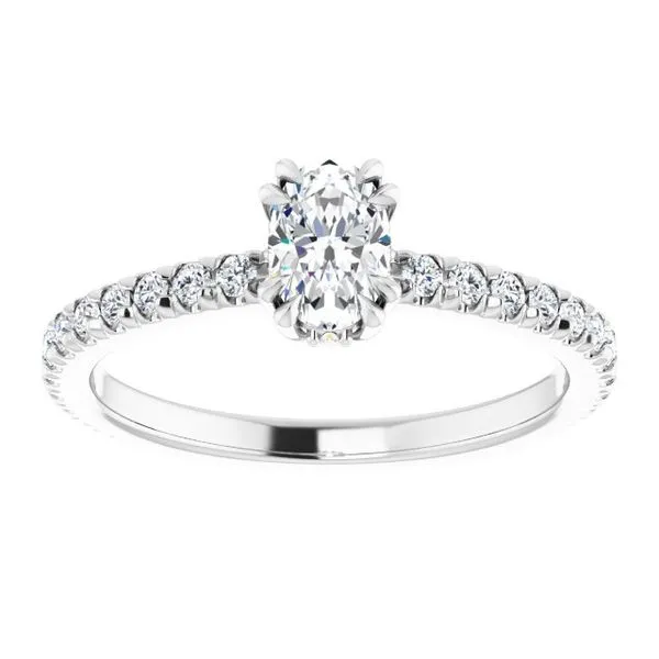 Double Claw-Prong Accented Engagement Ring Image 3 Paul James Jewelers Angels Camp, CA