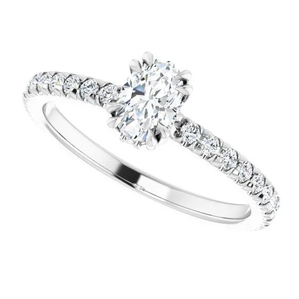 Double Claw-Prong Accented Engagement Ring Image 5 Shipley's Fine Jewelry Hampstead, MD