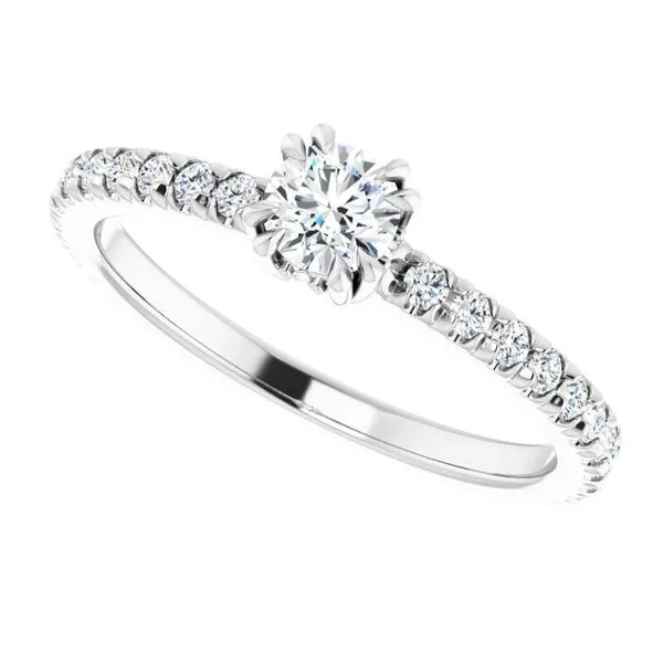 Double Claw-Prong Accented Engagement Ring Image 5 Northwood Jewelers Northwood, OH