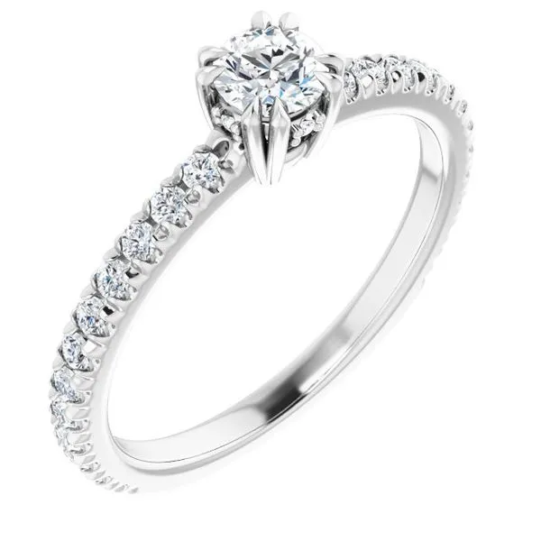 Double Claw-Prong Accented Engagement Ring Clater Jewelers Louisville, KY