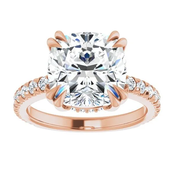 Double Claw-Prong Accented Engagement Ring Image 3 Natale Jewelers Sewell, NJ