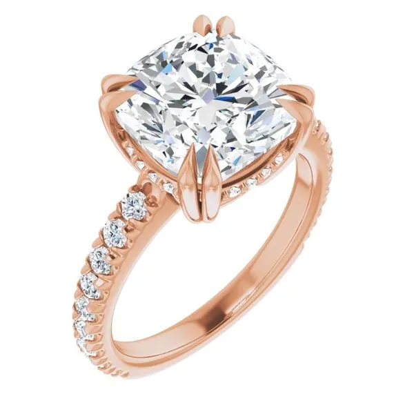 Double Claw-Prong Accented Engagement Ring Don's Jewelry & Design Washington, IA