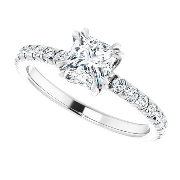 Double Claw-Prong Accented Engagement Ring Image 5 J. West Jewelers Round Rock, TX