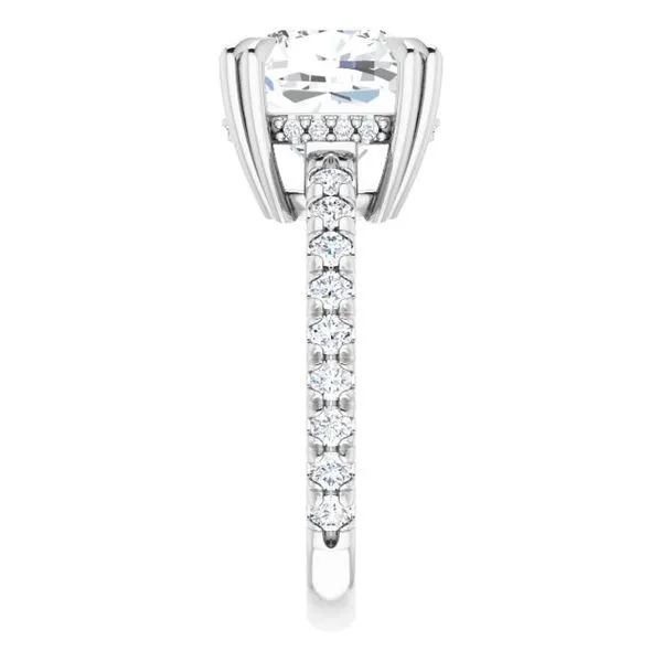 Double Claw-Prong Accented Engagement Ring Image 4 The Jewelry Source El Segundo, CA