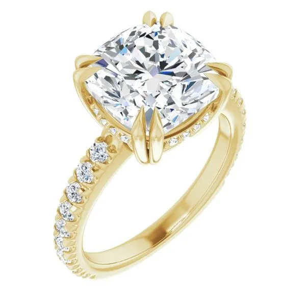Double Claw-Prong Accented Engagement Ring Don's Jewelry & Design Washington, IA