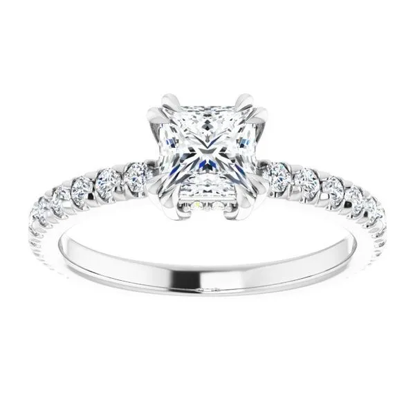Double Claw-Prong Accented Engagement Ring Image 3 House of Silva Wooster, OH