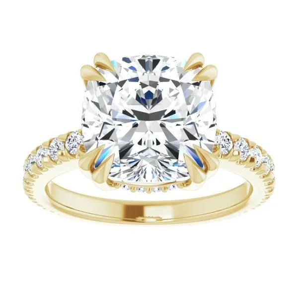 Double Claw-Prong Accented Engagement Ring Image 3 J. West Jewelers Round Rock, TX