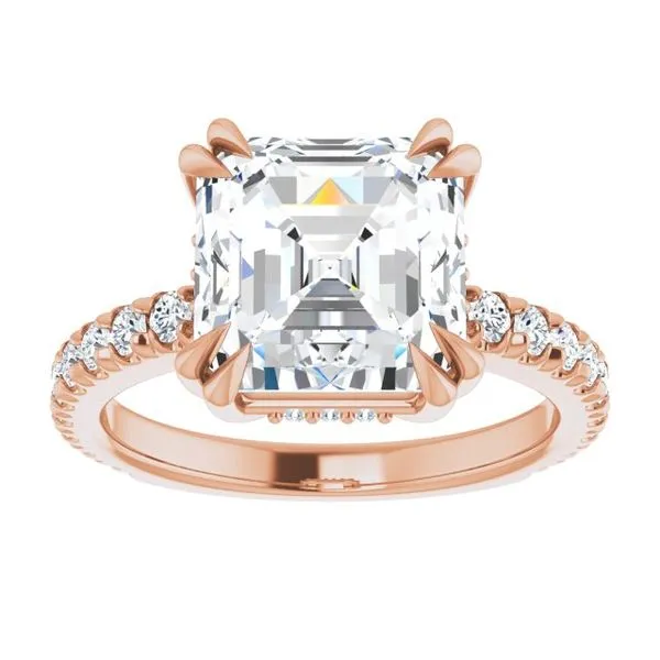 Double Claw-Prong Accented Engagement Ring Image 3 Clater Jewelers Louisville, KY