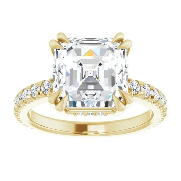 Double Claw-Prong Accented Engagement Ring Image 3 Shipley's Fine Jewelry Hampstead, MD