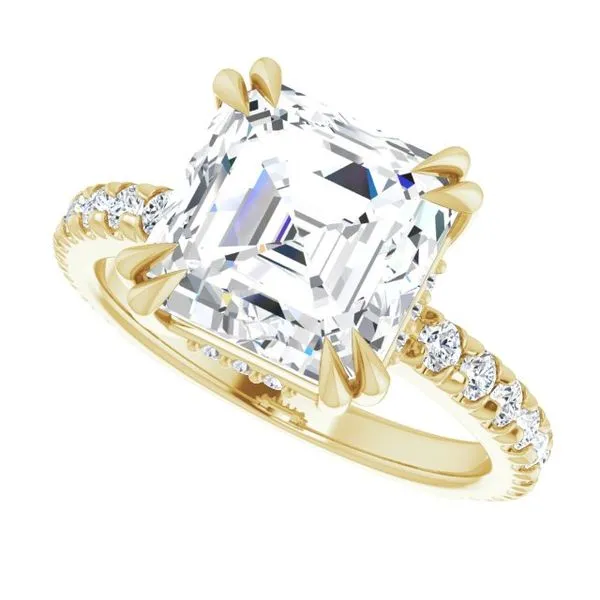Double Claw-Prong Accented Engagement Ring Image 5 Mark Jewellers La Crosse, WI