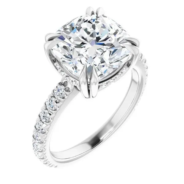 Double Claw-Prong Accented Engagement Ring Raleigh Diamond Fine Jewelry Raleigh, NC