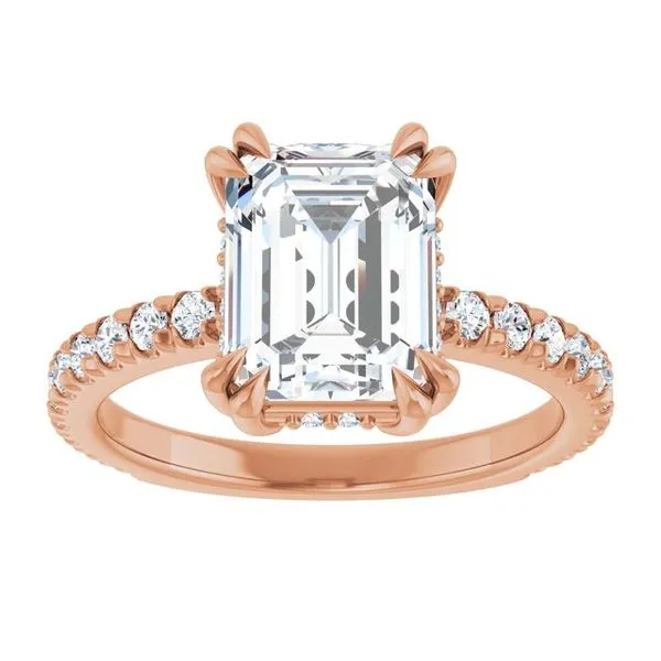 Double Claw-Prong Accented Engagement Ring Image 3 Futer Bros Jewelers York, PA