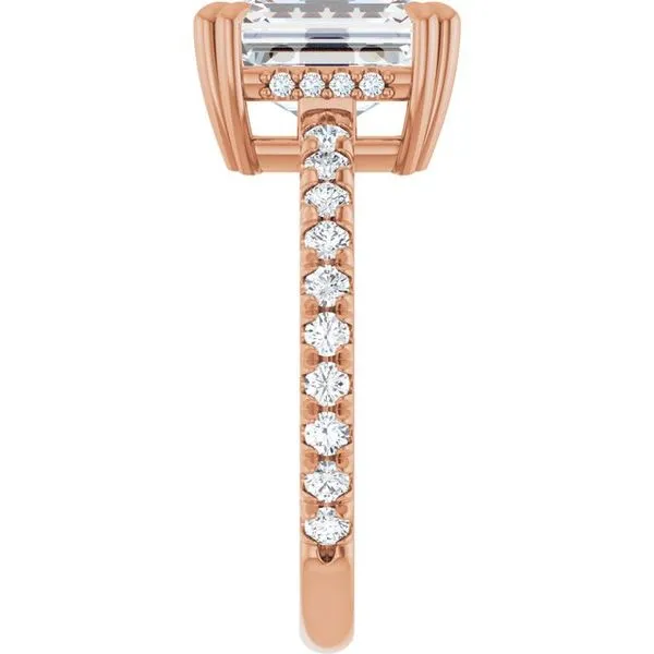 Double Claw-Prong Accented Engagement Ring Image 4 Mark Jewellers La Crosse, WI