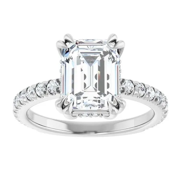 Double Claw-Prong Accented Engagement Ring Image 3 Don's Jewelry & Design Washington, IA