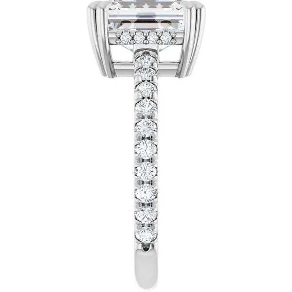 Double Claw-Prong Accented Engagement Ring Image 4 Collard Jewelers League City, TX