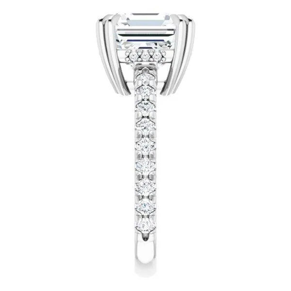 Double Claw-Prong Accented Engagement Ring Image 4 JF Jones Jewelers Rochester, NY
