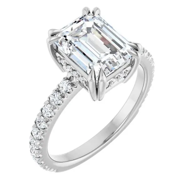 Double Claw-Prong Accented Engagement Ring Don's Jewelry & Design Washington, IA