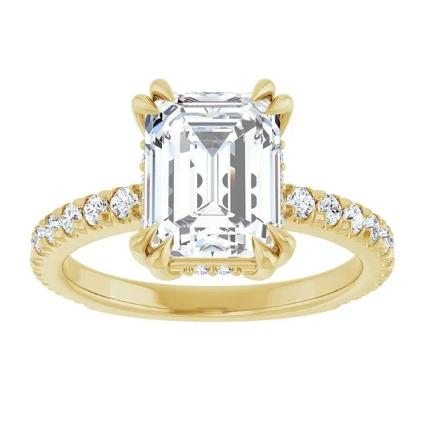 Double Claw-Prong Accented Engagement Ring Image 3 Don's Jewelry & Design Washington, IA