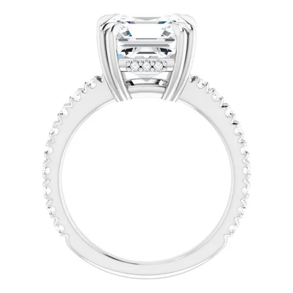 Double Claw-Prong Accented Engagement Ring Image 2 J. Thomas Jewelers Rochester Hills, MI